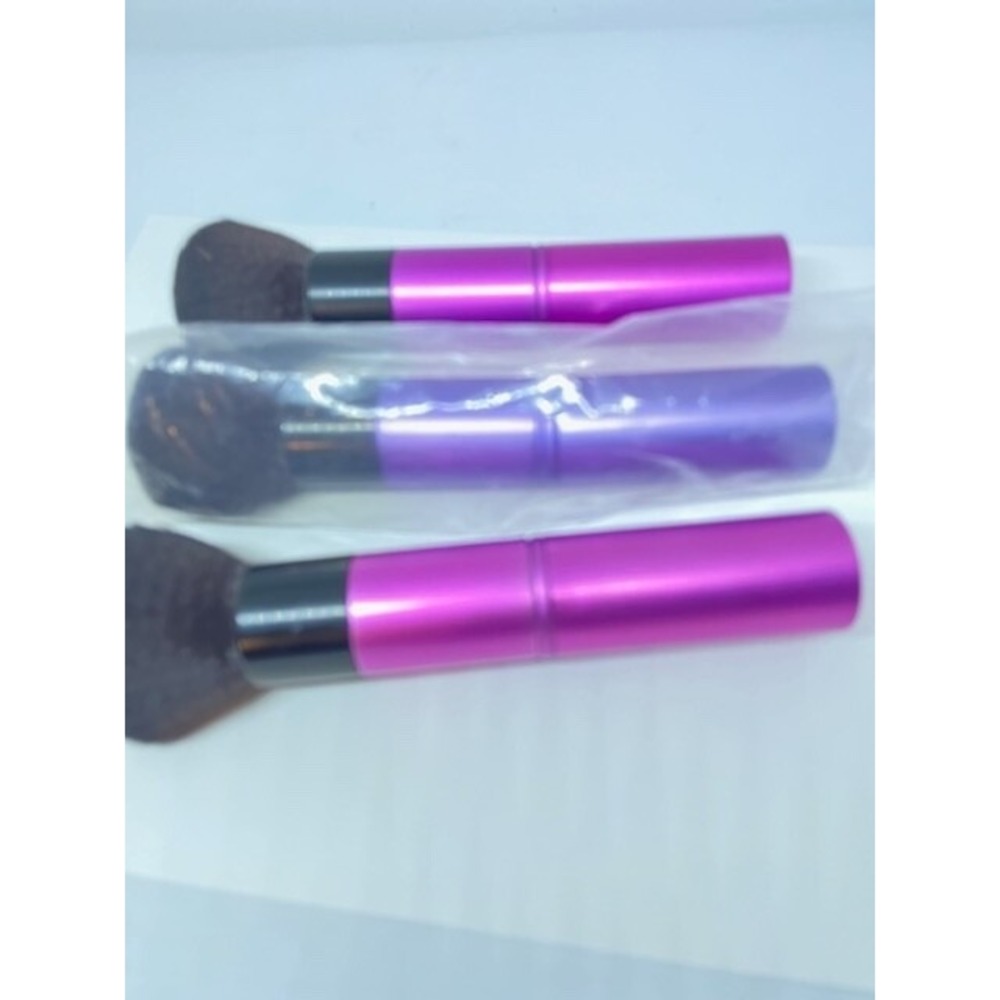 3 Lori Greine BRUSHES Kit Set Powder Foundation Eyeshadow Eyeliner Lip Brush NEW